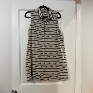Alice + Olivia Isabelle Shirt Dress - Beige/Black Print - Large*